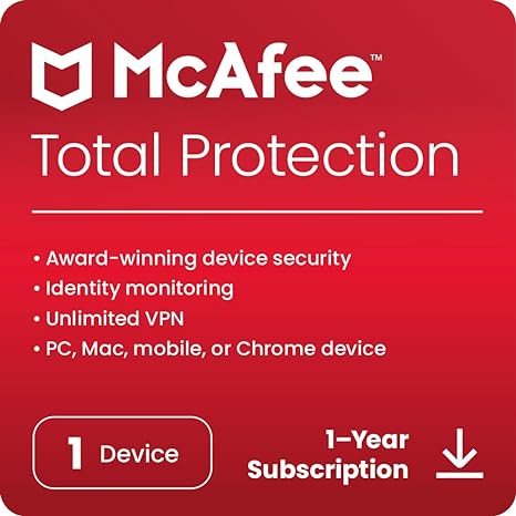 McAfee Total Protection 2024 1 Year 1 Device